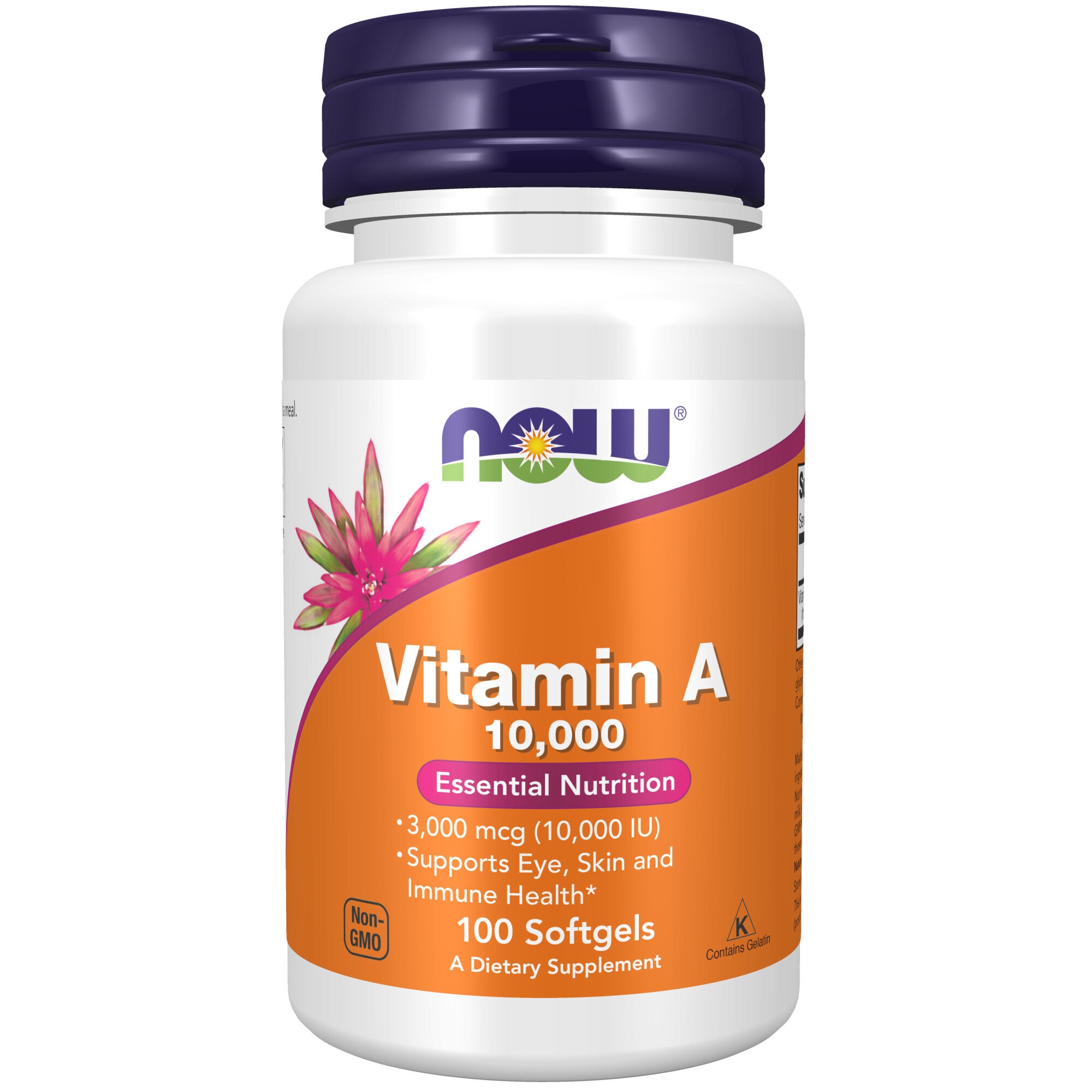 A-Vitamin 10 000Iu 100 softgels från Now – kapslar