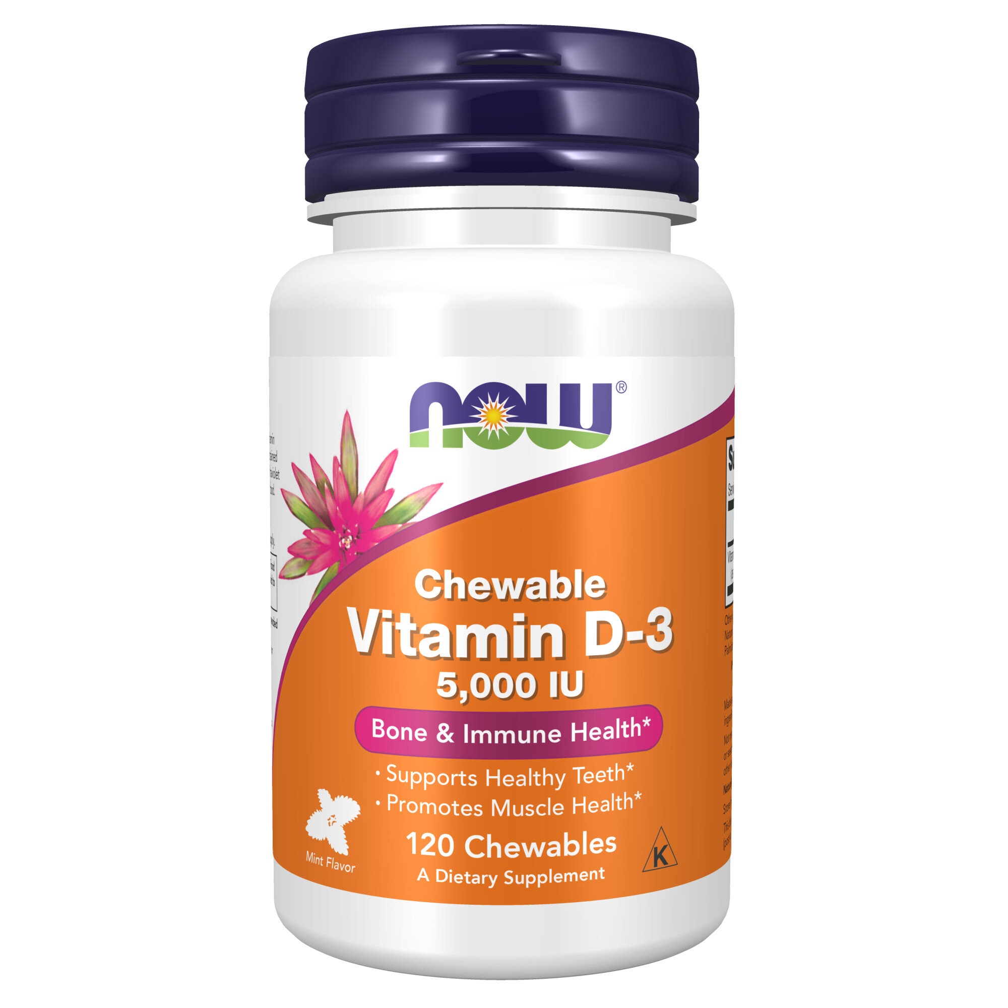 Vitamin D-3 5000 Iu 120 tuggtabletter från Now – tabletter