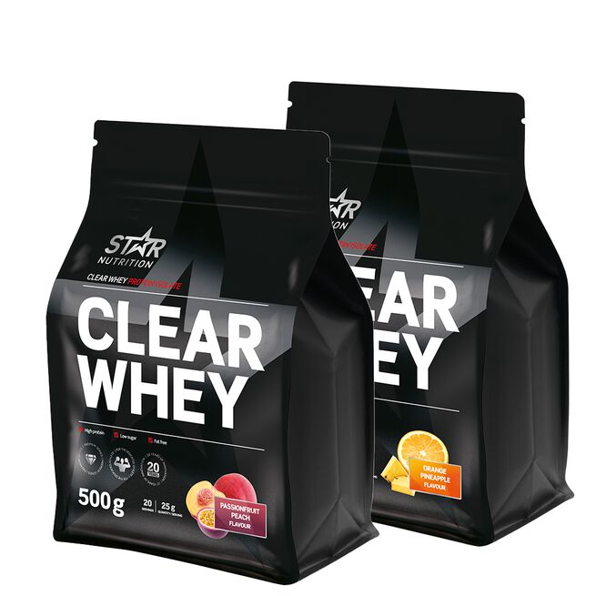 2 x clear Whey Vassleprotein 500 g från Star Nutrition – pulver