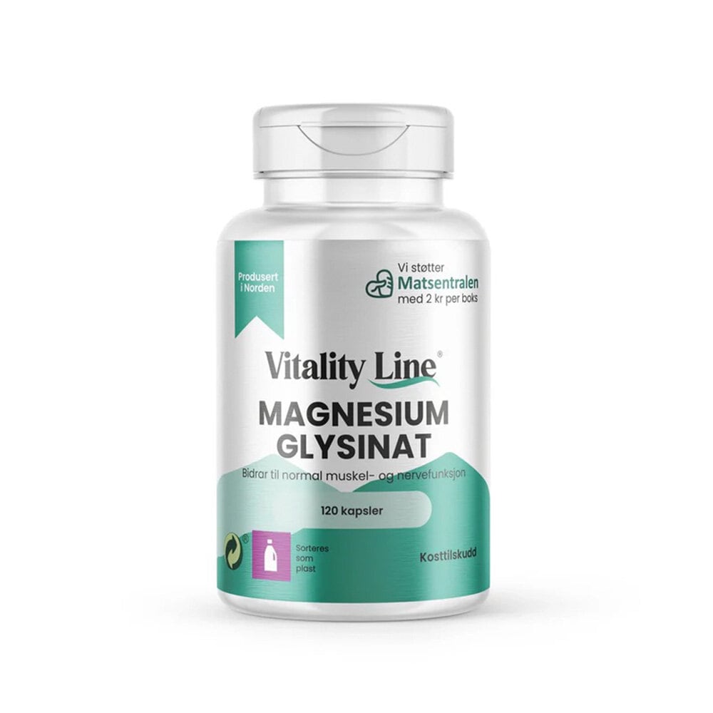 Magnesium glycinat 120 kapslar från Vitality Line – kapslar