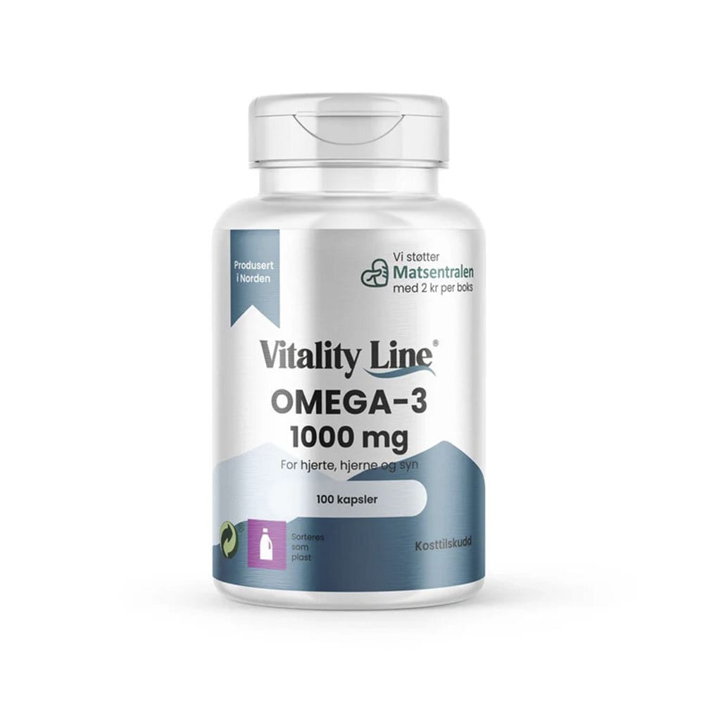 Omega 3 1000mg 100 kapslar från Vitality Line – kapslar