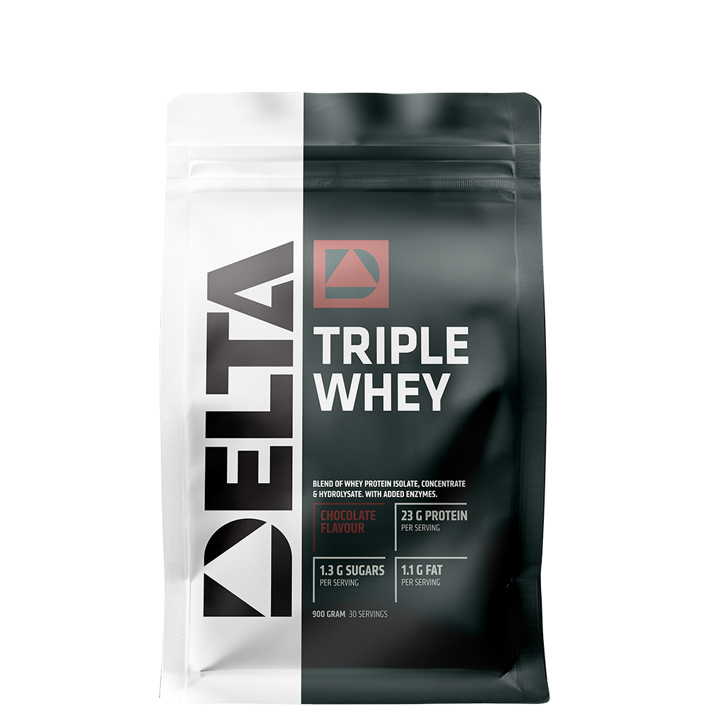 Triple Whey Vassleprotein 900 g från Delta Nutrition – pulver