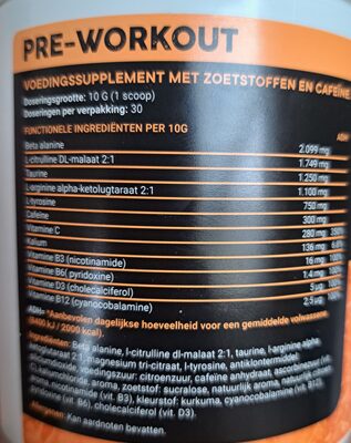 Pre Workout Tropical Fruit från Healthy fit – pulver