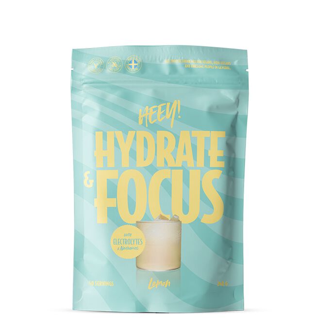 Hydrate & Focus Elektrolyter Citron 240 g från Heey! – pulver
