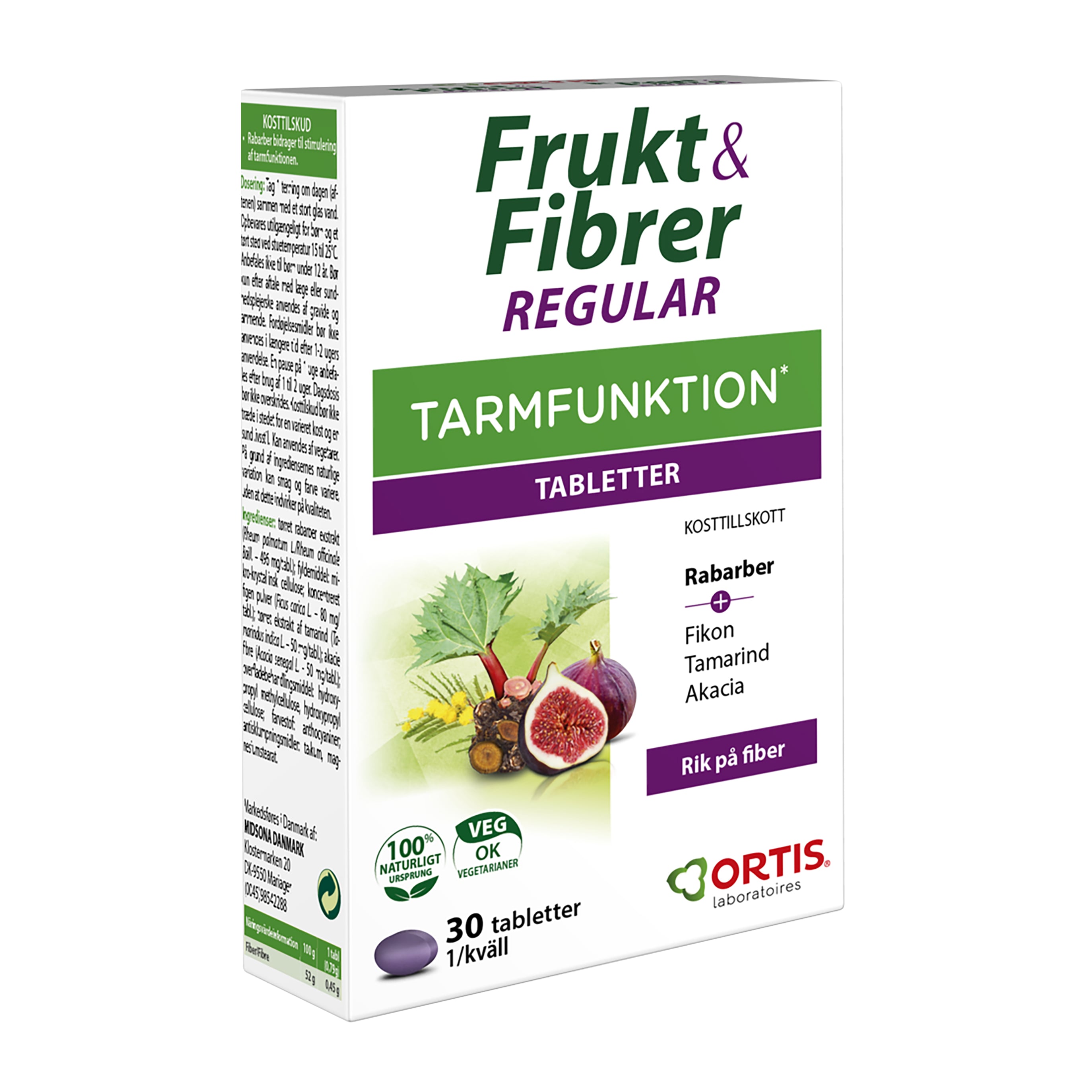 Frukt & Fibrer 30 tabletter från Ortis – tabletter
