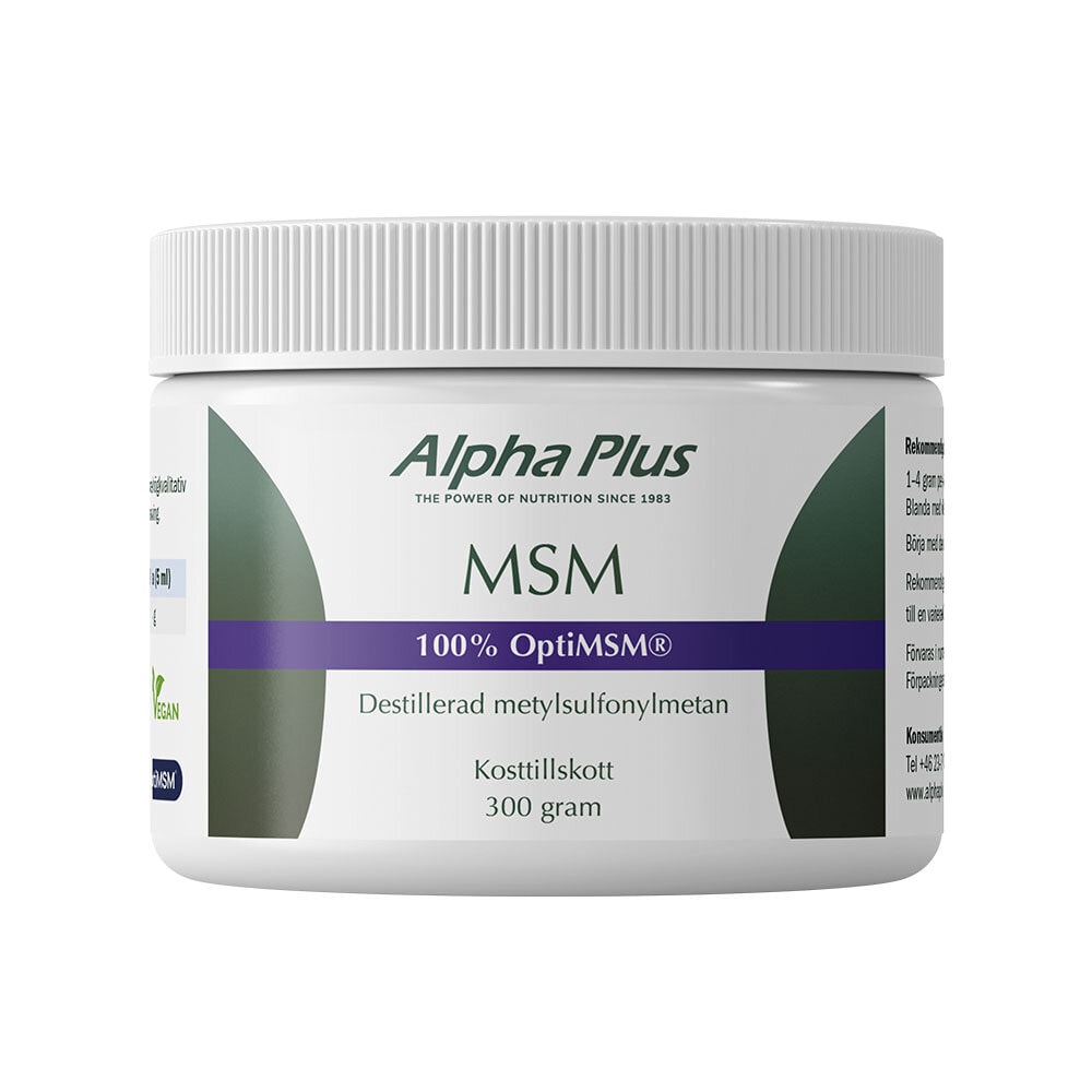 MSM 300g (OptiMSM®) från Alpha Plus – pulver