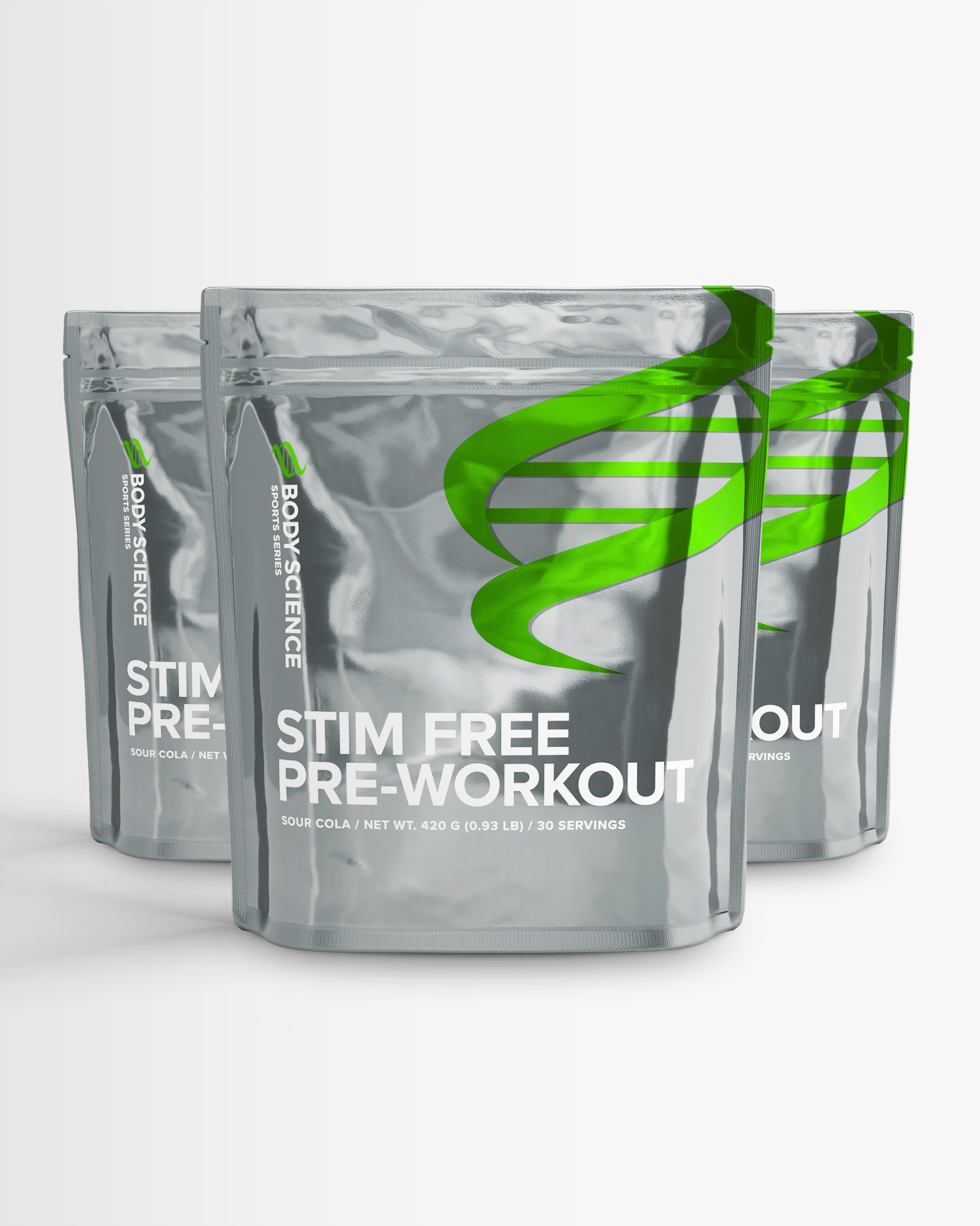 3 st Koffeinfri PWO från Body Science – pulver