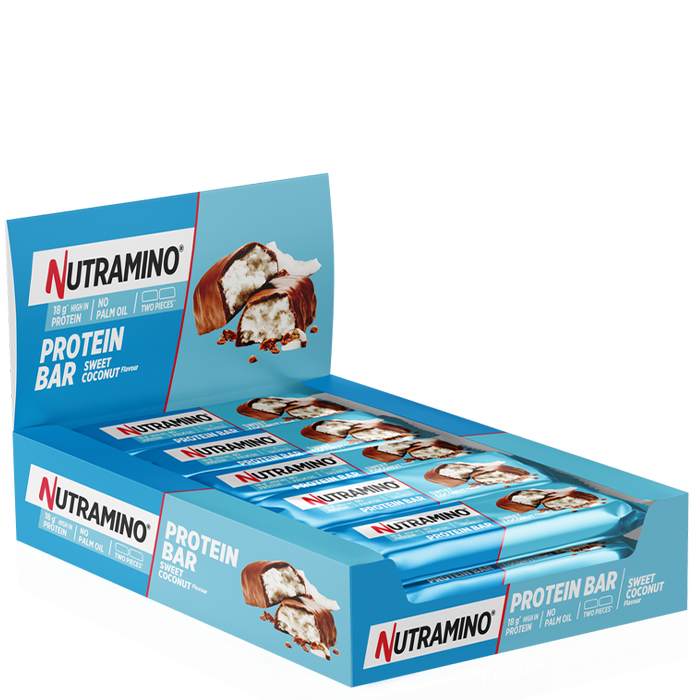 12 x Nutramino Proteinbar, 55 g, Coconut från Nutramino Fitness Nutrition – bar