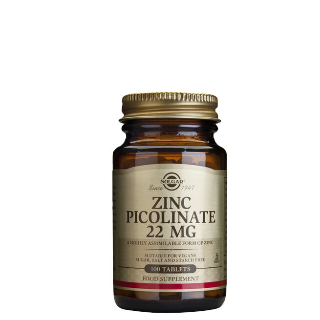 Zinc Picolinate 22 mg 100 tabletter från Solgar – tabletter
