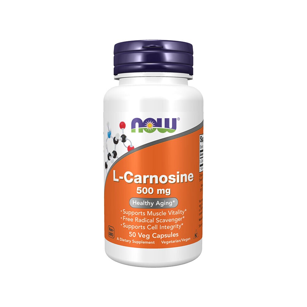 Carnosine 500mg 50 vegetabiliska kapslar från Now – kapslar
