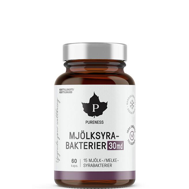 Mjölksyrabakterier 30 md 60 kapslar från Pureness – kapslar