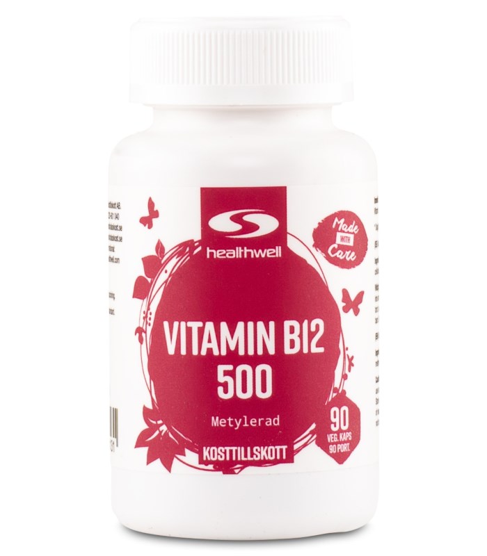 Healthwell Vitamin B12 500 Metylerad från Healthwell – kapslar