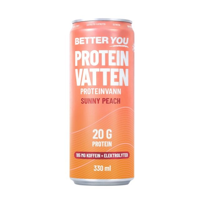 Proteinvatten 330 ml Sunny Peach Koffein+Elektrolyter - 330ml från Better You – vätskor