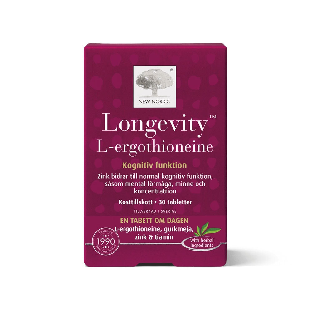 Longevity L-ergothioneine 30 tabletter från New Nordic – tabletter