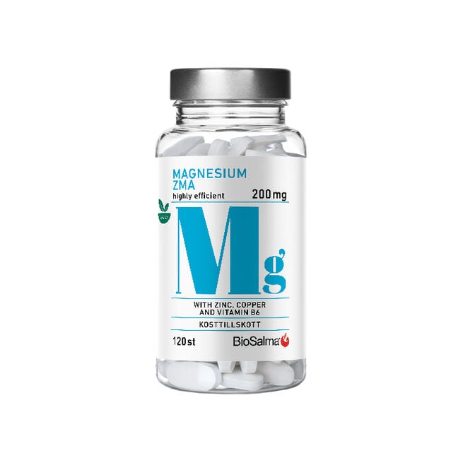 Magnesium 200mg + Zink Koppar B6 120 kapslar från BioSalma – kapslar