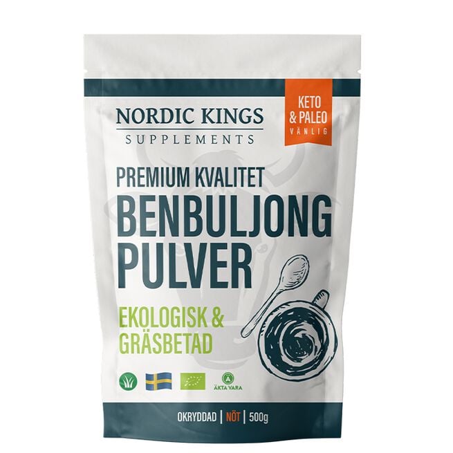 Premium Benbuljongpulver EKO 500 g från Nordic Kings – pulver