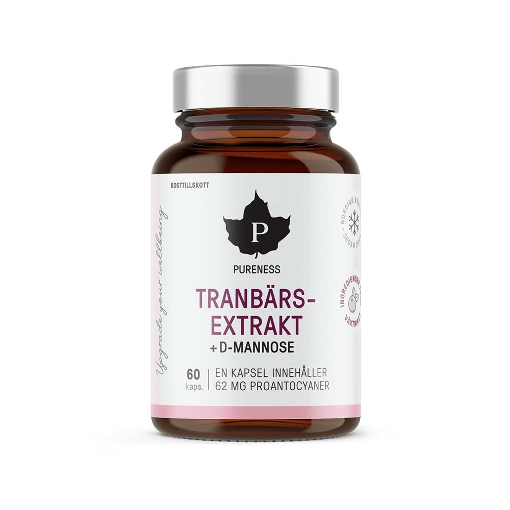 Tranbärsextrakt med D-mannose 60 kapslar från Pureness – kapslar