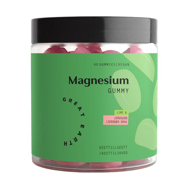 Magnesium Jordgubb Lime, 60 gummies från Great Earth – gel