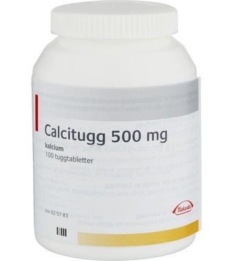 Calcitugg tuggtablett 500 mg 100 st från Orifarm – tabletter