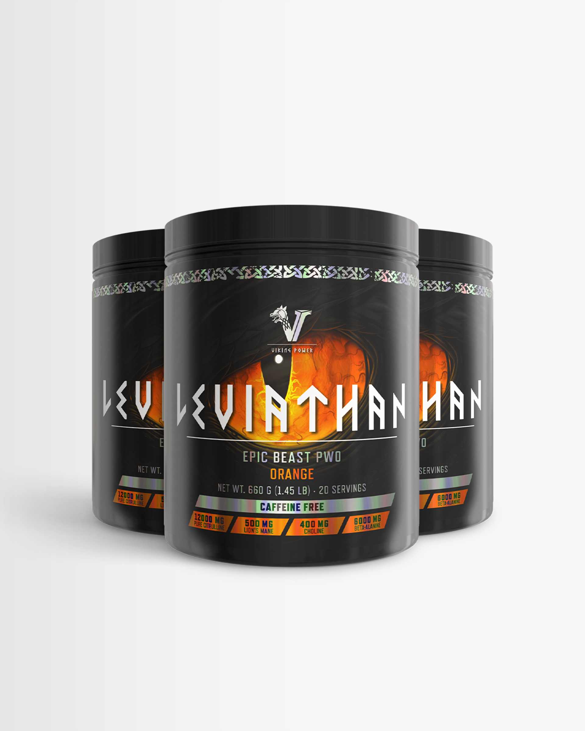 3 st Leviathan Caffeine Free PWO från Viking Power – pulver