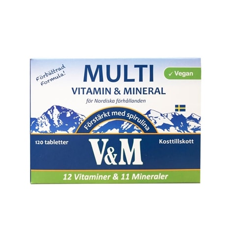 V&M Multivitamin & Mineral 120 tabletter från Nyform – tabletter