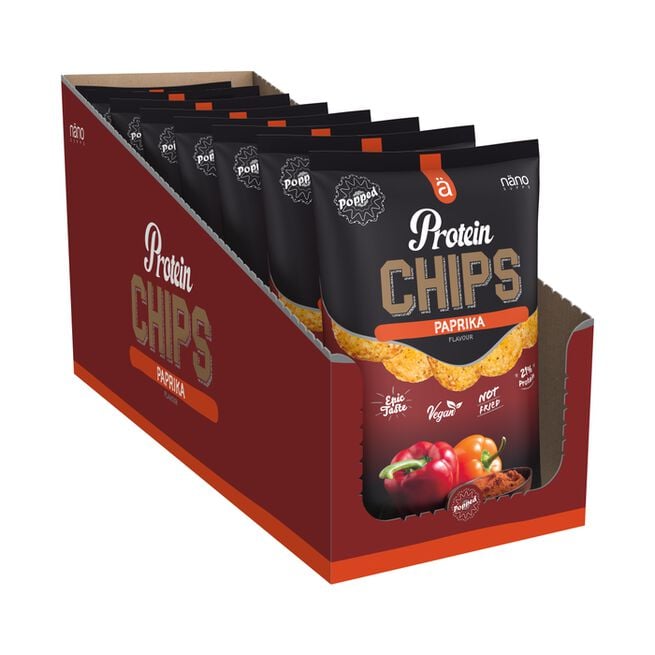 8 x Protein Chips Paprika box från Näno Supps – bar
