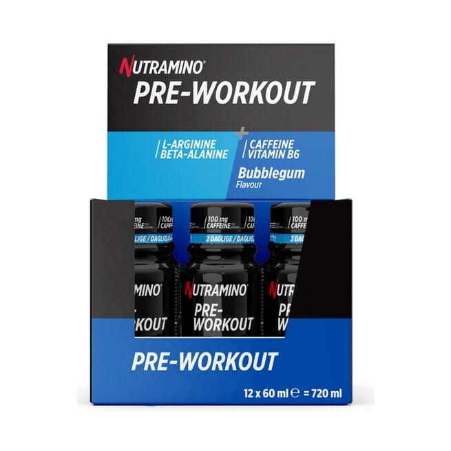 12 x Nutramino PWO Shot, 60 ml Bubblegum från Nutramino Fitness Nutrition – vätskor