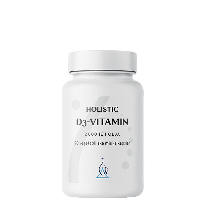D3-vitamin 2000 IE 90 kapslar i kokosolja från Holistic – kapslar