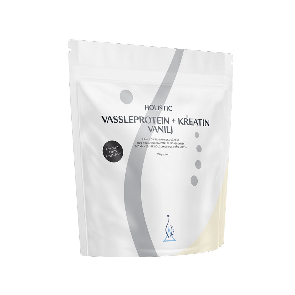 Vassleprotein + kreatin vanilj 750g från Holistic – pulver