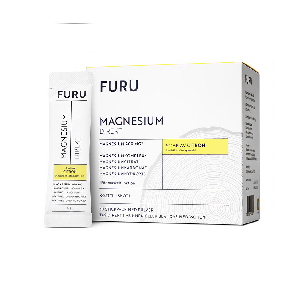 Magnesium Direkt Citron 30 stickpacks från FURU – pulver