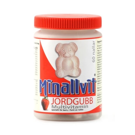 Multivitamin jordgubb 60 tabletter från Minallvit – tabletter