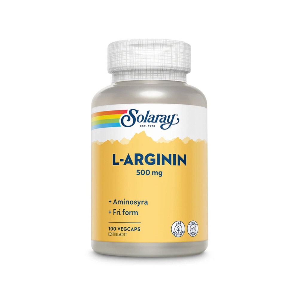 L-Arginin 500mg 100 kapslar från Solaray – kapslar