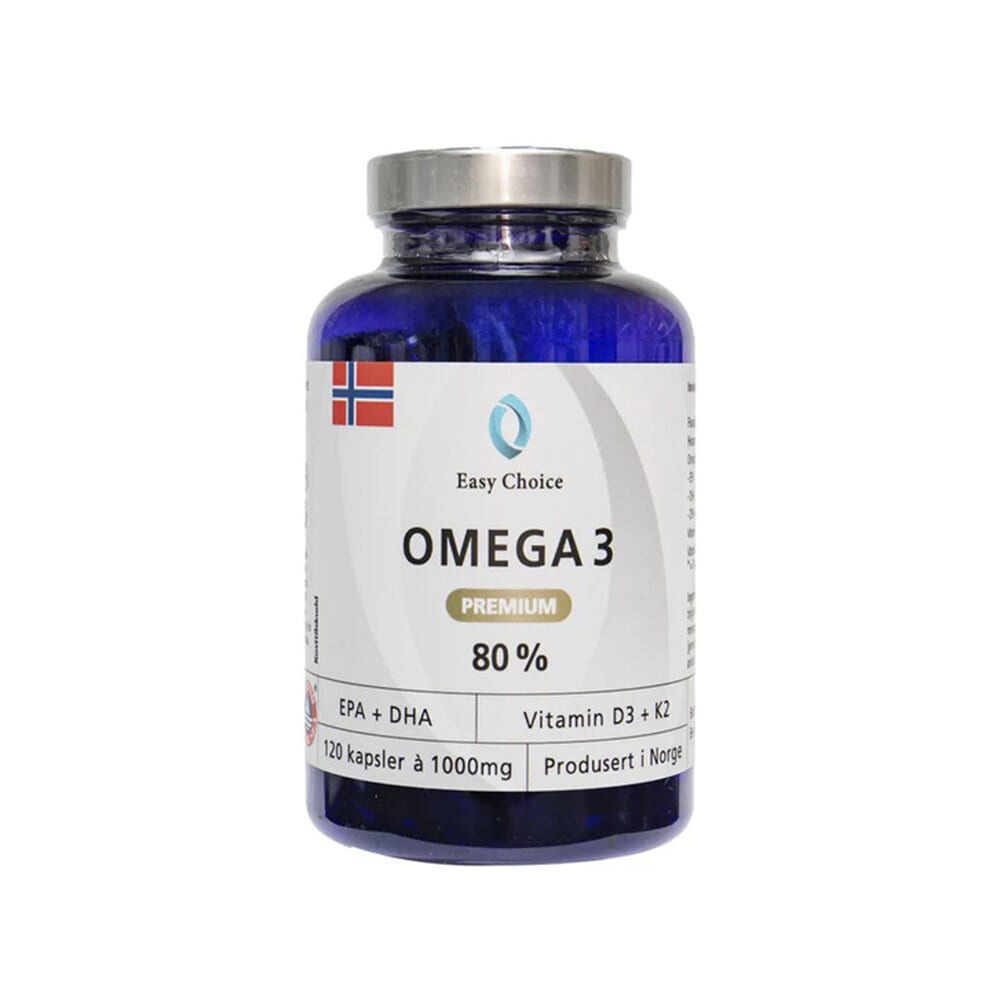 Omega 3 Premium 80 % med K2 120 kapslar från Easy Choice – kapslar
