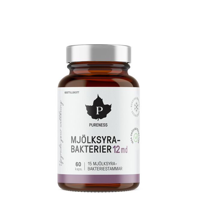 Mjölksyrabakterier 12 md 60 kapslar från Pureness – kapslar