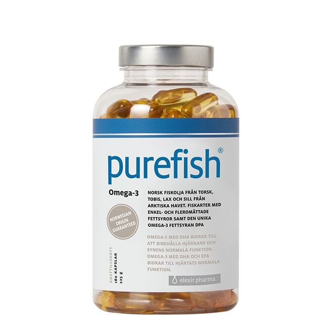 Purefish Omega-3 180 kapslar från Elexir Pharma – kapslar