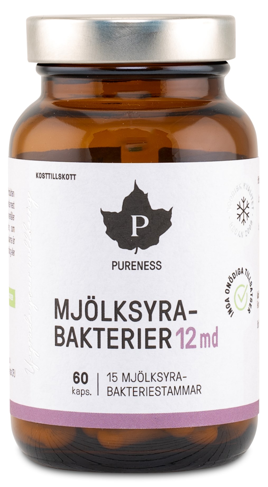 Pureness Starka Mjölksyrabakterier 12 md från Pureness – kapslar