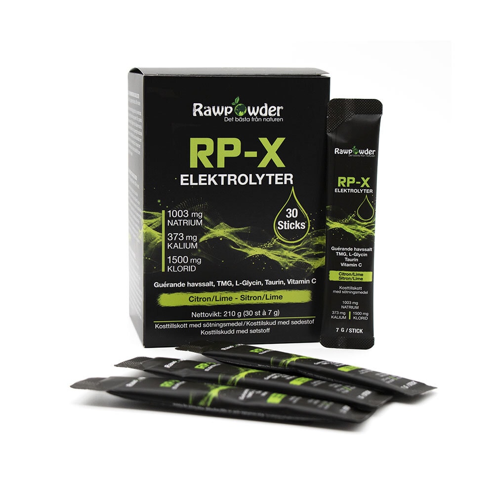 RP-X Elektrolyter Citron/Lime 30 Stickpacks från Rawpowder – pulver