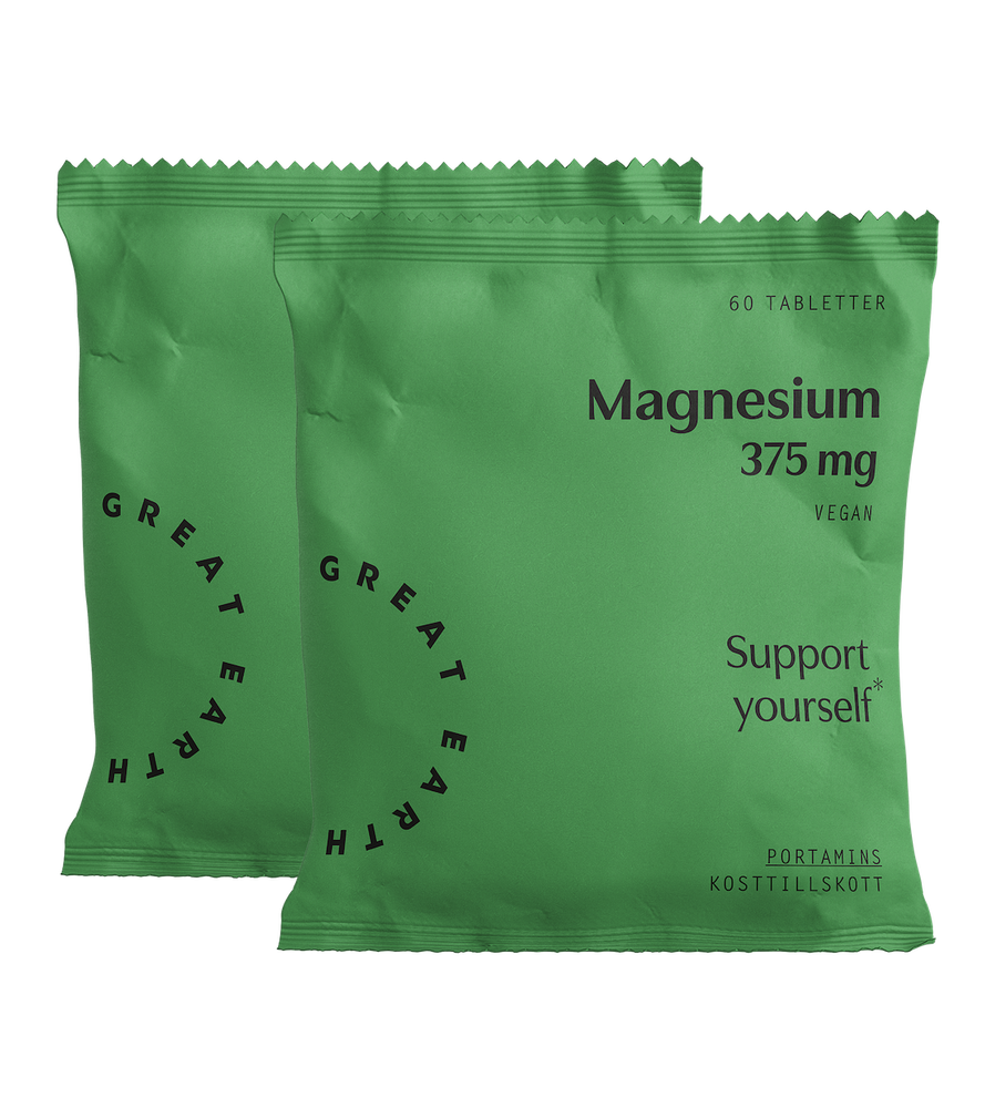 Magnesium 375mg 2 pack refill från Great Earth – tabletter