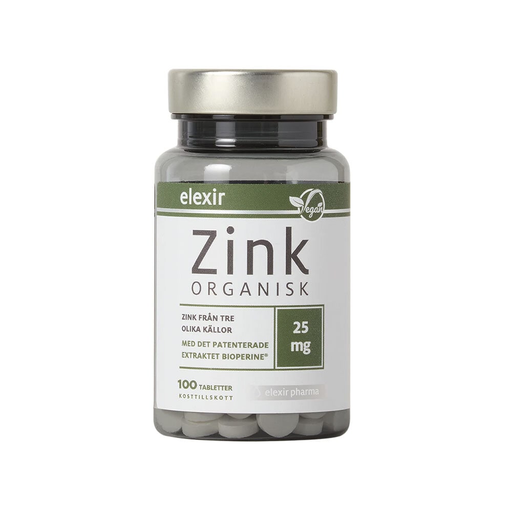 Zink Organisk 100 tabletter från Elexir Pharma – tabletter