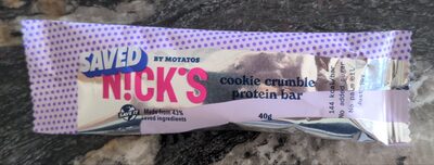 Saved Nick's Cookie Crumble Protein Bar från Motatos – bar