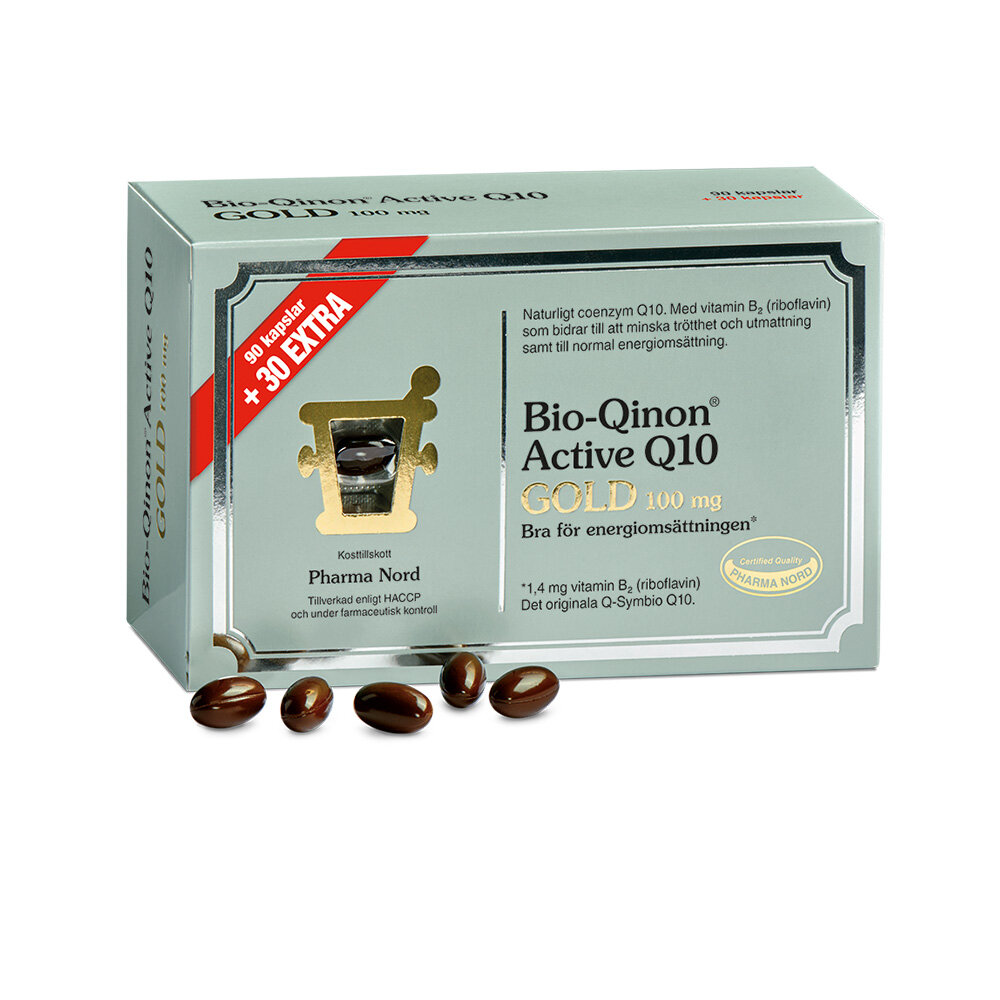 Bio-Qinon Active Q10 Gold 100 mg 90+30 kapslar från Pharma Nord – kapslar