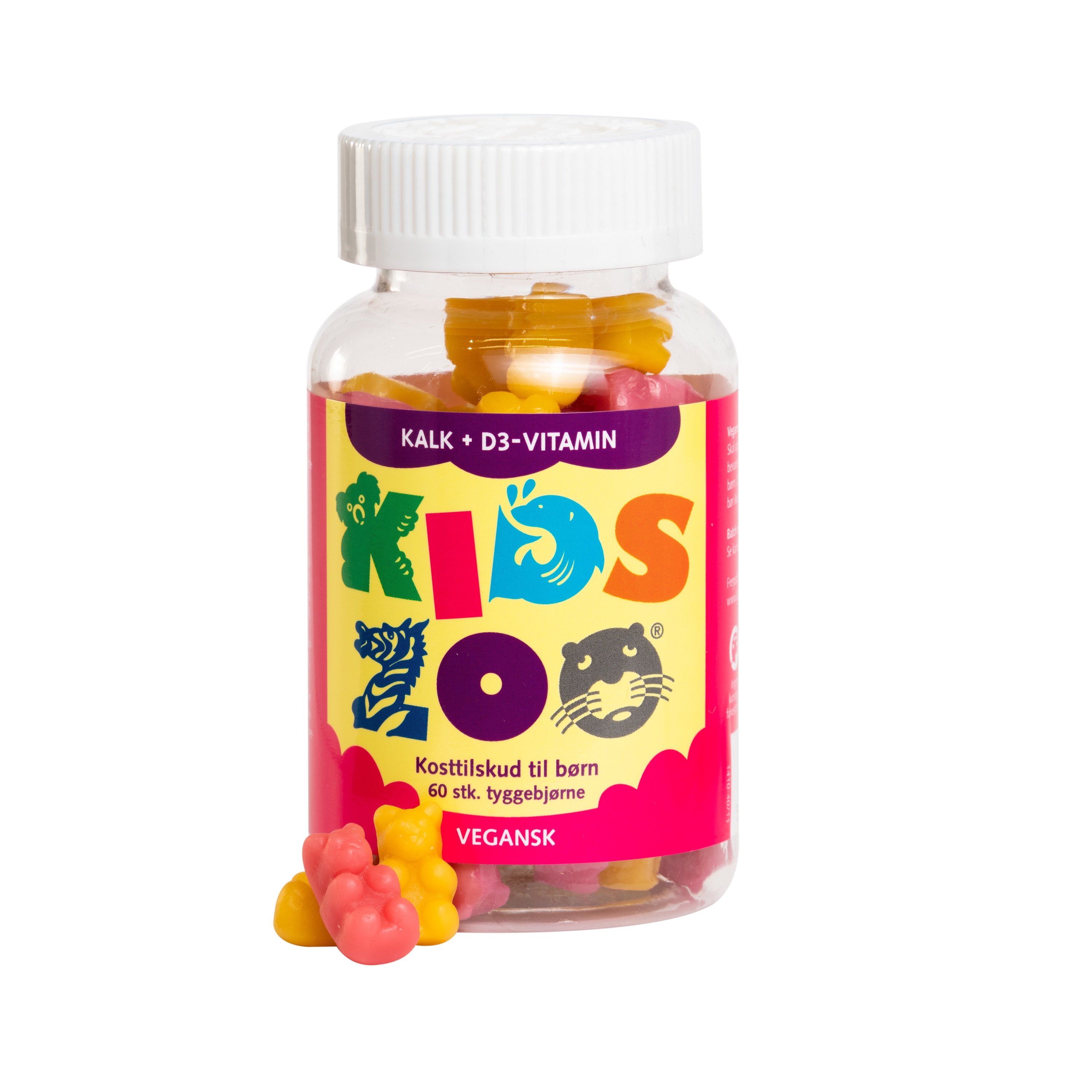 Kalcium+Vitamin D 60st tuggisar från Kids Zoo – bar
