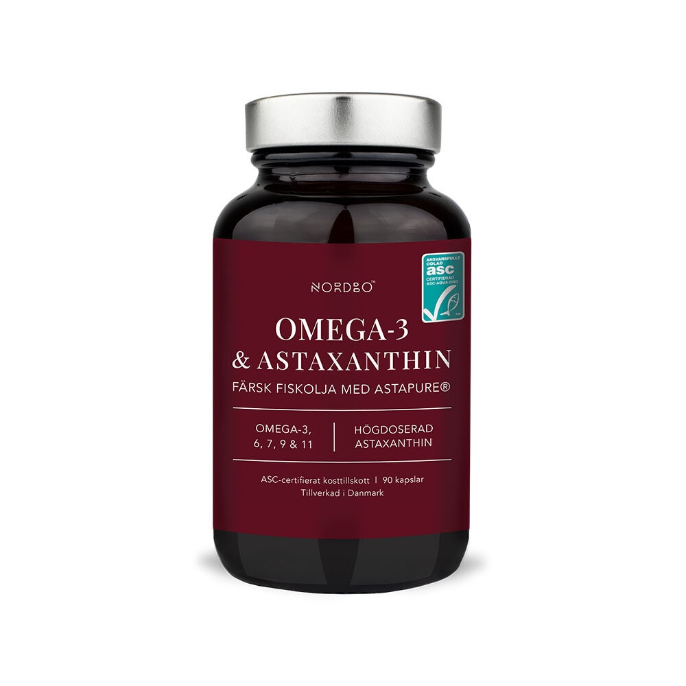 Omega-3 & Astaxanthin 90 kapslar från Nordbo – kapslar