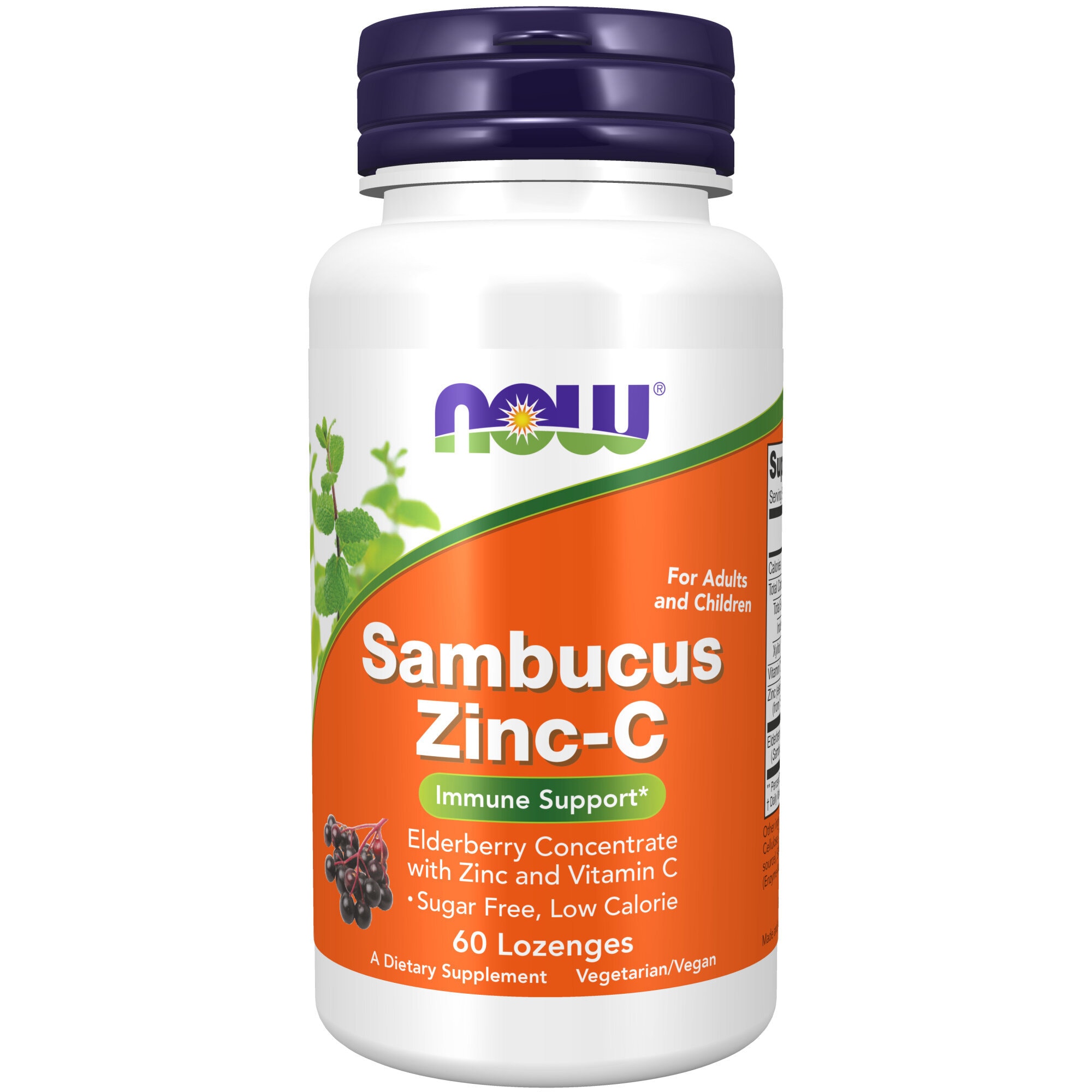 Sambucus Zinc+C 60 sugtabletter från Now – tabletter