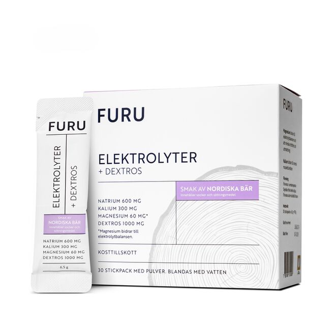 Elektrolyter + Dextros Nordiska Bär 30 stickpacks från Furu – pulver