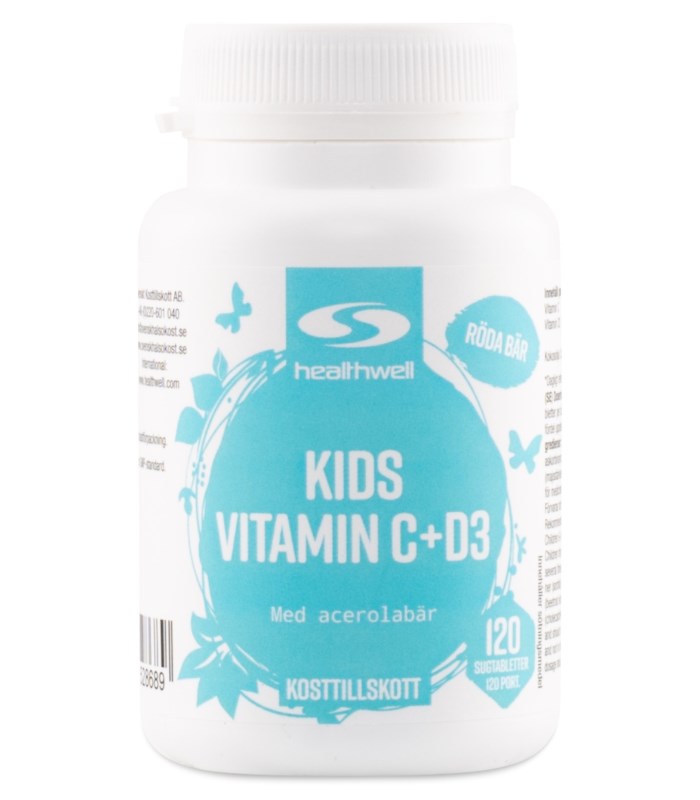 Healthwell Kids Vitamin C+D3 från Healthwell – tabletter