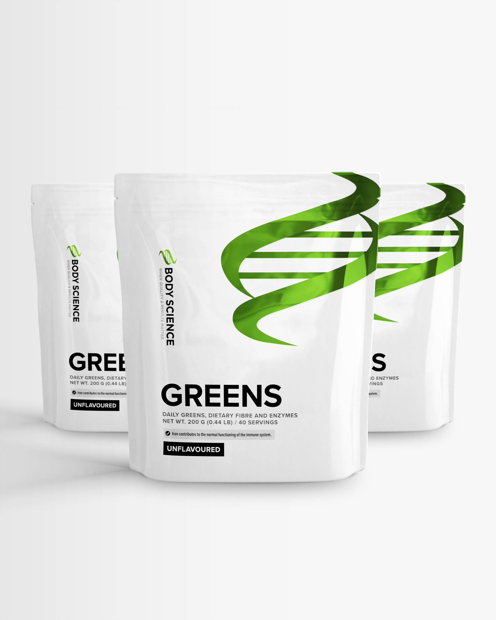 3 st Greens från Body Science – pulver