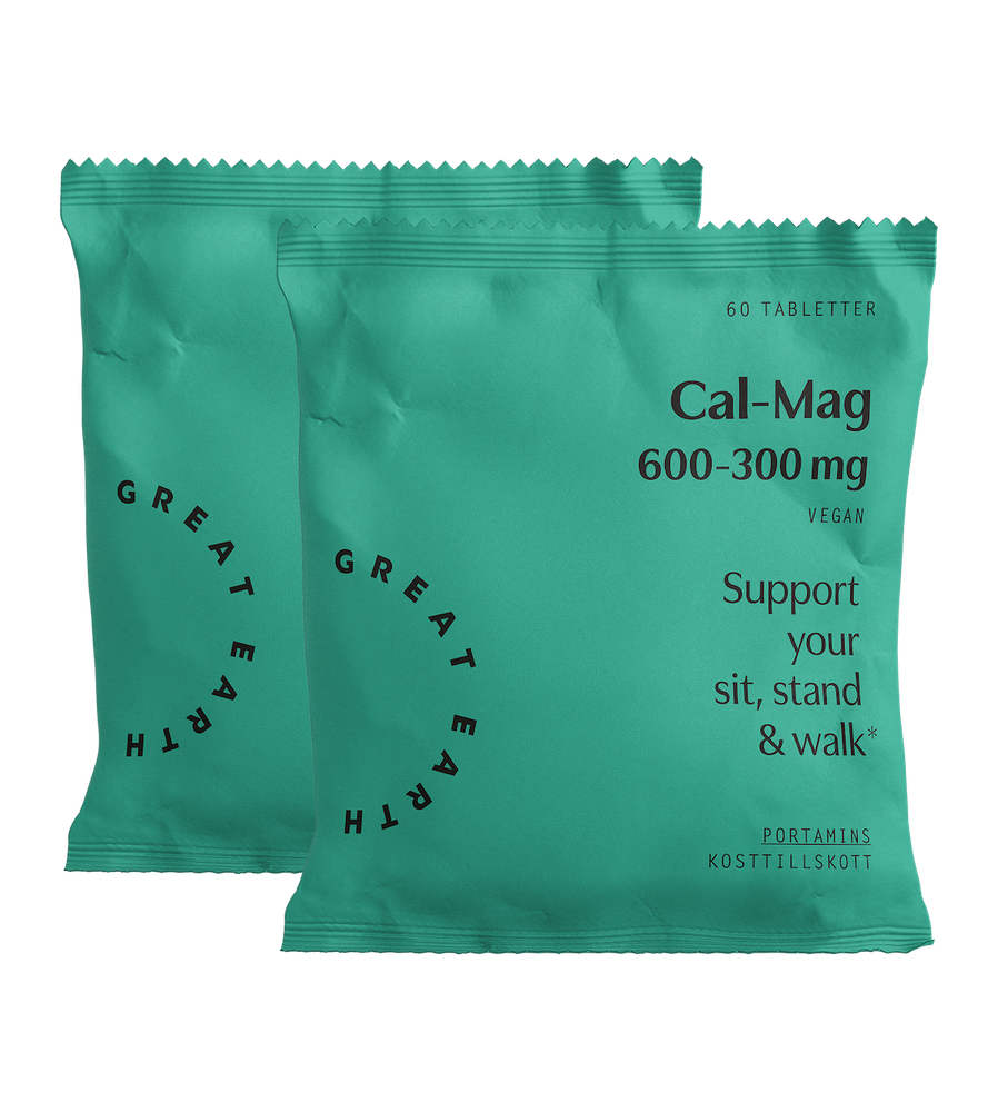Cal/Mag 600/300 refill 2 pack från Great Earth – tabletter