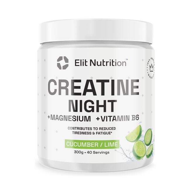 Creatine Night Magnesium + Vitamin B6 Kreatin Lime/Gurka 300 g från Elit Nutrition – pulver