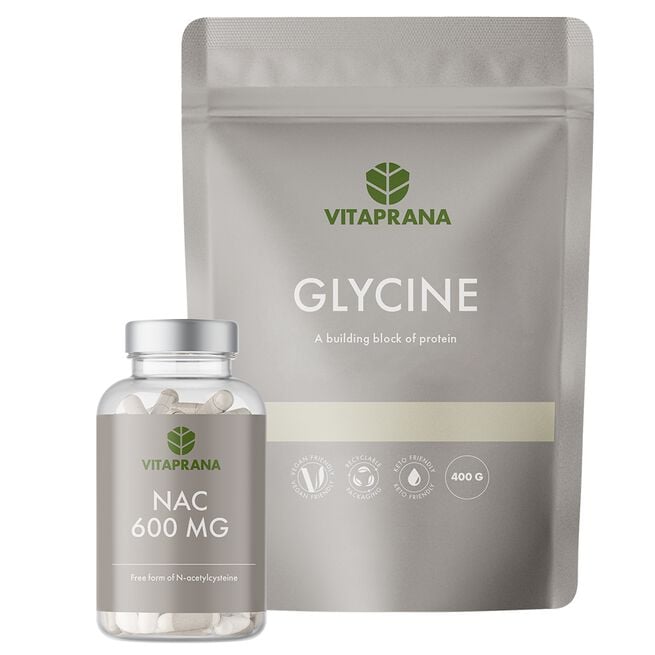 Glycine 400g + NAC 600 mg 100 kapslar Aminosyror från Vitaprana – annat